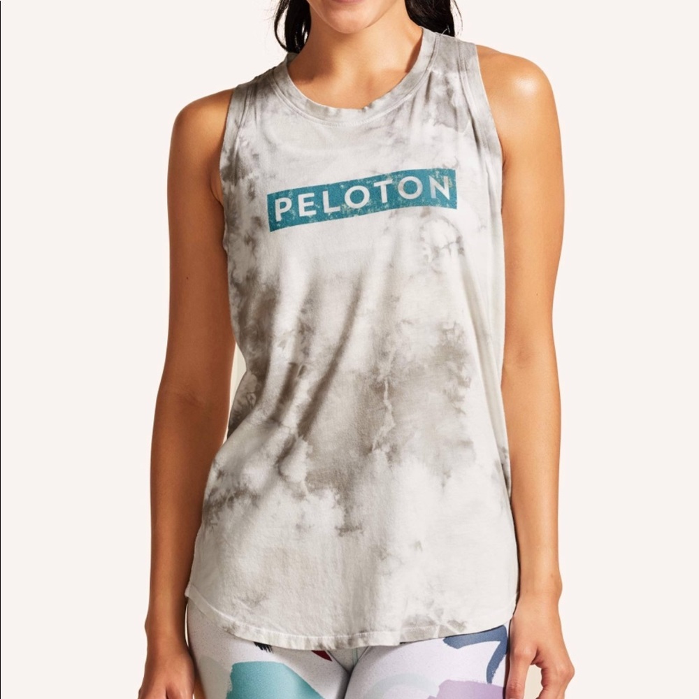 PELOTON silver tie dye tank (small)